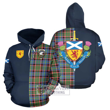 Norvel Tartan Hoodie with Scottish Lion Royal Arm Half Style