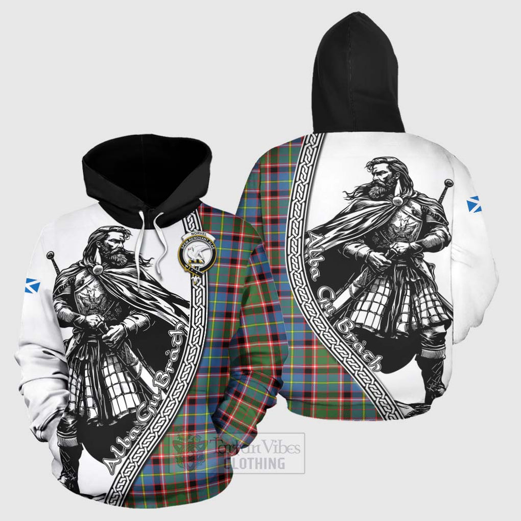 Tartan Vibes Clothing Norvel Tartan Clan Crest Hoodie with Highlander Warrior Celtic Style