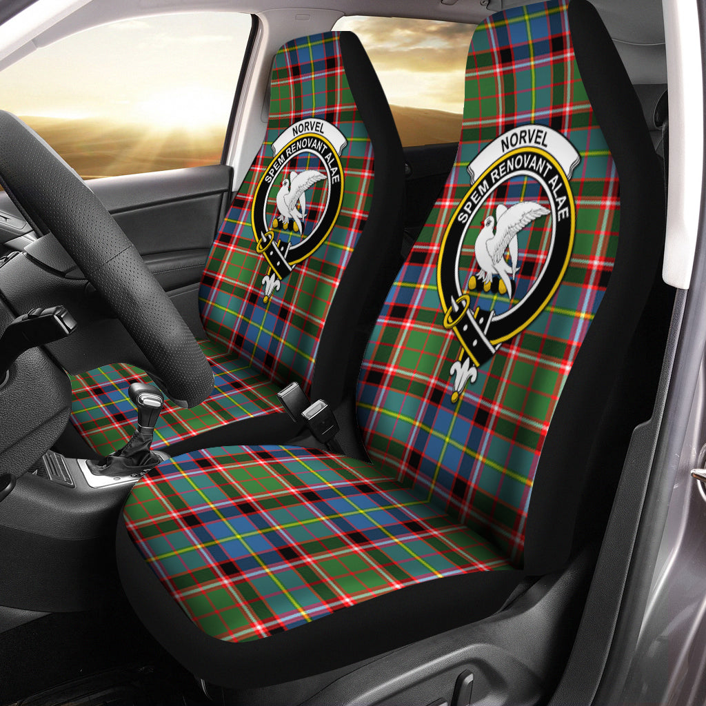 Norvel Tartan Car Seat Cover with Family Crest One Size - Tartanvibesclothing