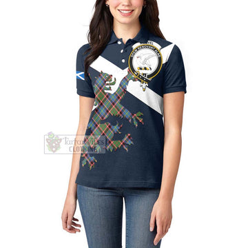 Norvel Tartan Lion Rampant Women's Polo Shirt  Proudly Display Your Heritage with Alba Gu Brath and Clan Name