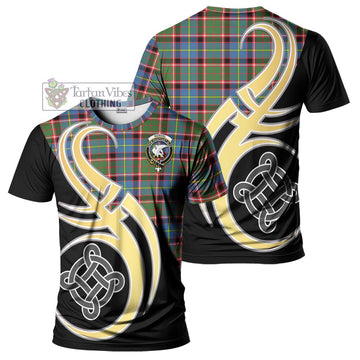Norvel Tartan T-Shirt with Family Crest and Celtic Symbol Style
