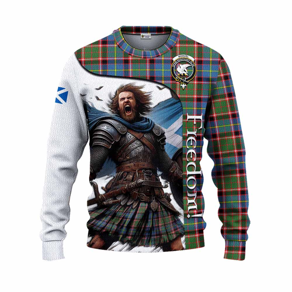 Tartan Vibes Clothing Norvel Crest Tartan Knitted Sweater Inspired by the Freedom of Scottish Warrior