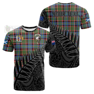 Norvel Crest Tartan Cotton T-shirt with New Zealand Silver Fern Half Style