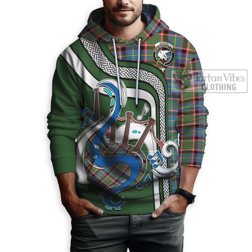 Norvel Tartan Hoodie with Epic Bagpipe Style Zip Hoodie - Tartanvibesclothing Shop