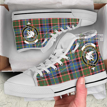 Norvel Tartan High Top Shoes with Family Crest