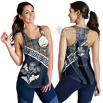 Norvel Tartan Women's Racerback Tanks Featuring Thistle and Scotland Map