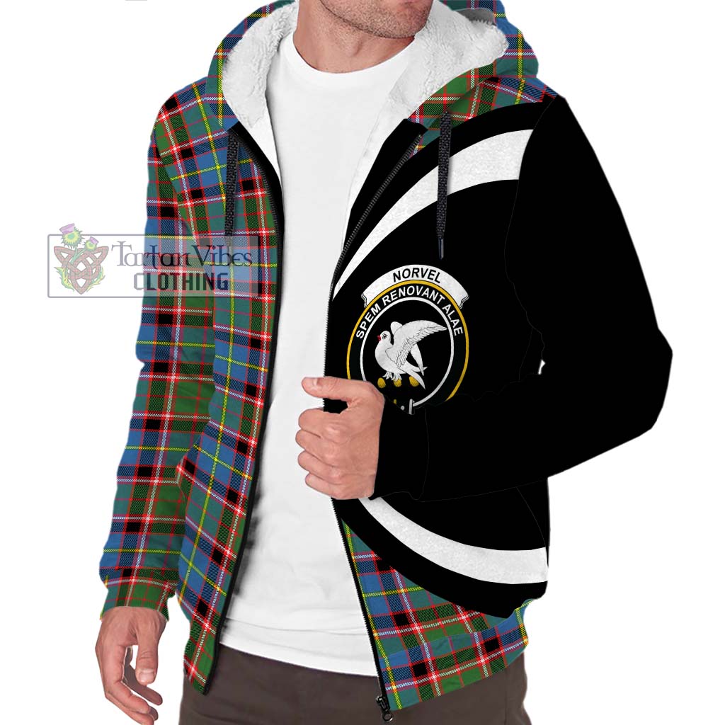 Tartan Vibes Clothing Norvel Tartan Sherpa Hoodie with Family Crest Circle Style