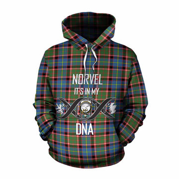 Norvel Tartan Cotton Hoodie with Family Crest DNA In Me Style