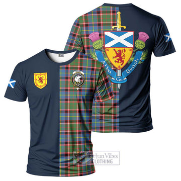 Norvel Tartan T-Shirt Alba with Scottish Lion Royal Arm Half Style