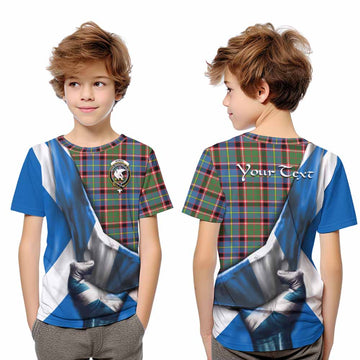 Norvel Tartan Kid T-Shirt with Family Crest Scotland Patriotic Style