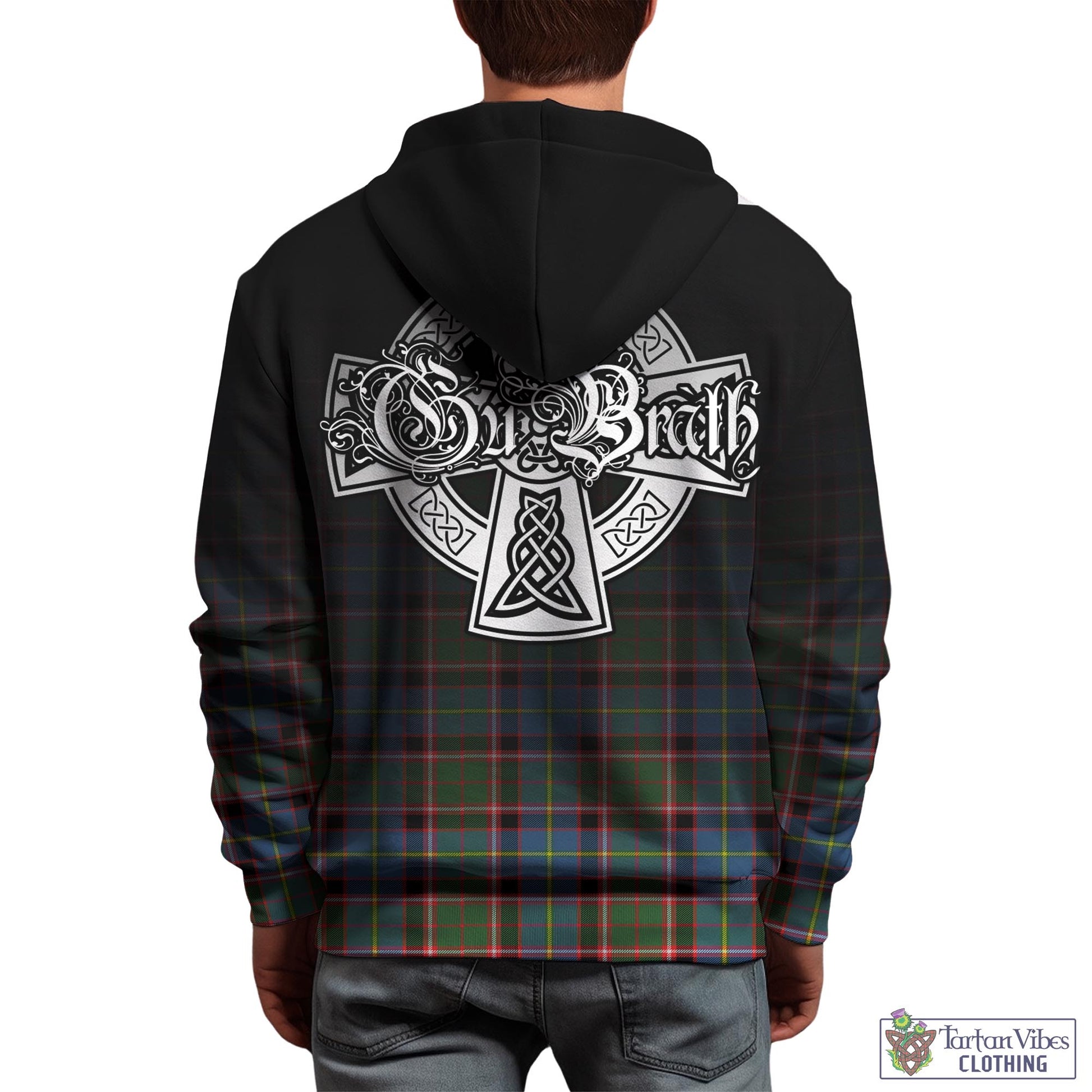 Tartan Vibes Clothing Norvel Tartan Hoodie Featuring Alba Gu Brath Family Crest Celtic Inspired