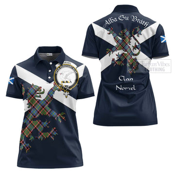 Norvel Tartan Lion Rampant Women's Polo Shirt  Proudly Display Your Heritage with Alba Gu Brath and Clan Name