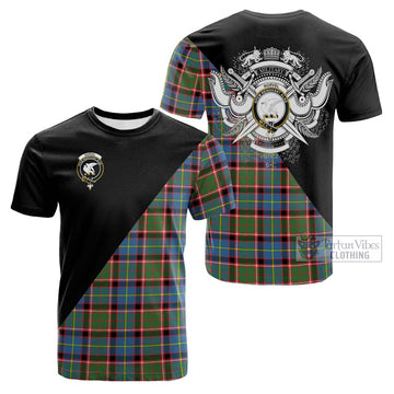 Norvel Tartan Cotton T-shirt with Family Crest and Military Logo Style