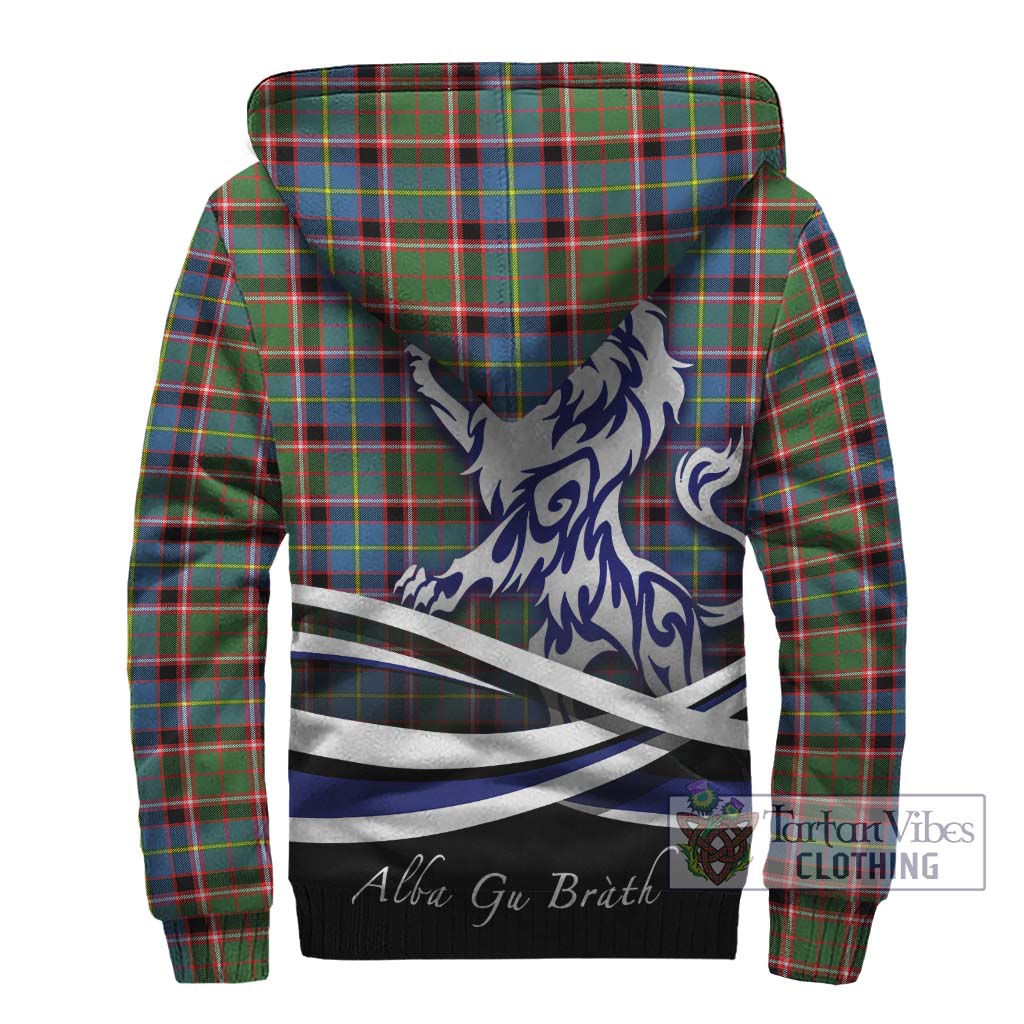 Tartan Vibes Clothing Norvel Tartan Sherpa Hoodie with Alba Gu Brath Regal Lion Emblem