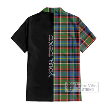 Norvel Tartan Short Sleeve Button Shirt with Family Crest and Half Of Me Style