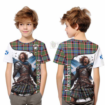 Norvel Crest Tartan Kid T-Shirt Inspired by the Freedom of Scottish Warrior