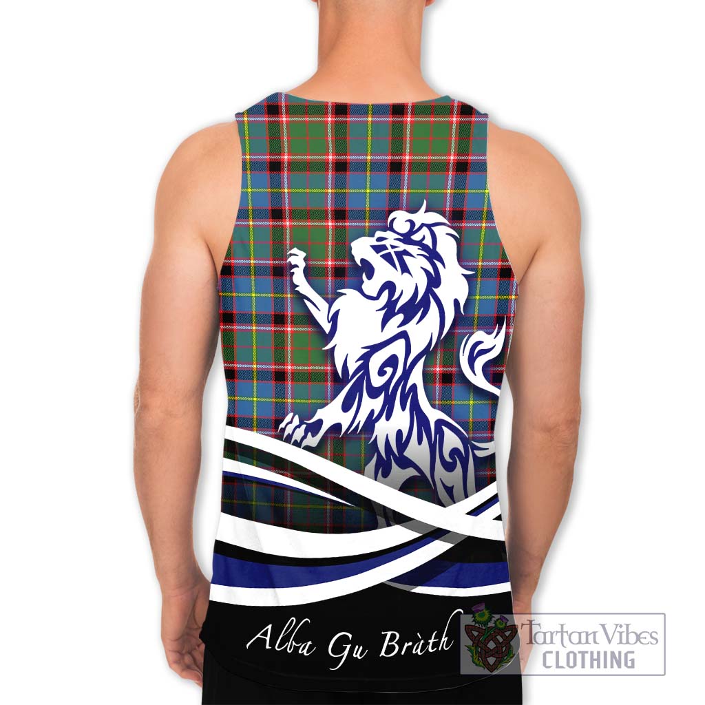 Tartan Vibes Clothing Norvel Tartan Men's Tank Top with Alba Gu Brath Regal Lion Emblem