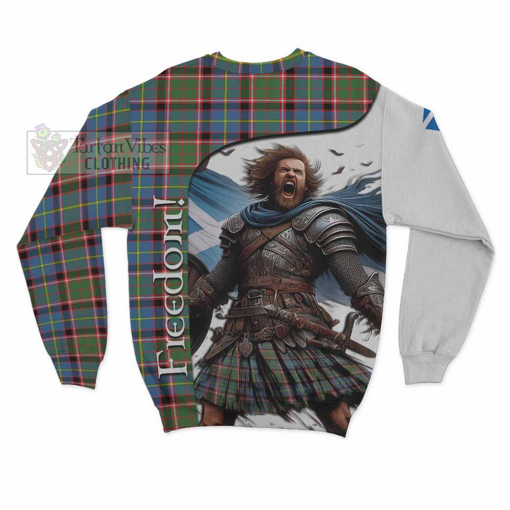 Tartan Vibes Clothing Norvel Crest Tartan Sweatshirt Inspired by the Freedom of Scottish Warrior