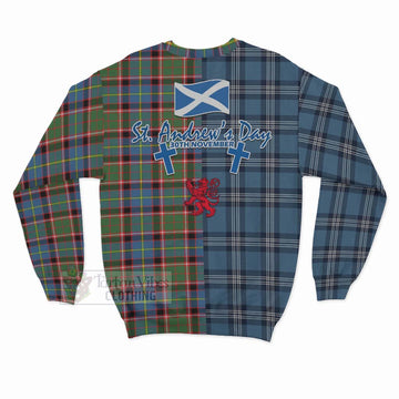 Norvel Tartan Sweatshirt Happy St. Andrew's Day Half Tartan Style