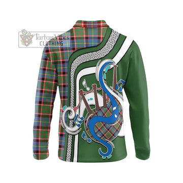 Norvel Tartan Long Sleeve Polo Shirt with Epic Bagpipe Style