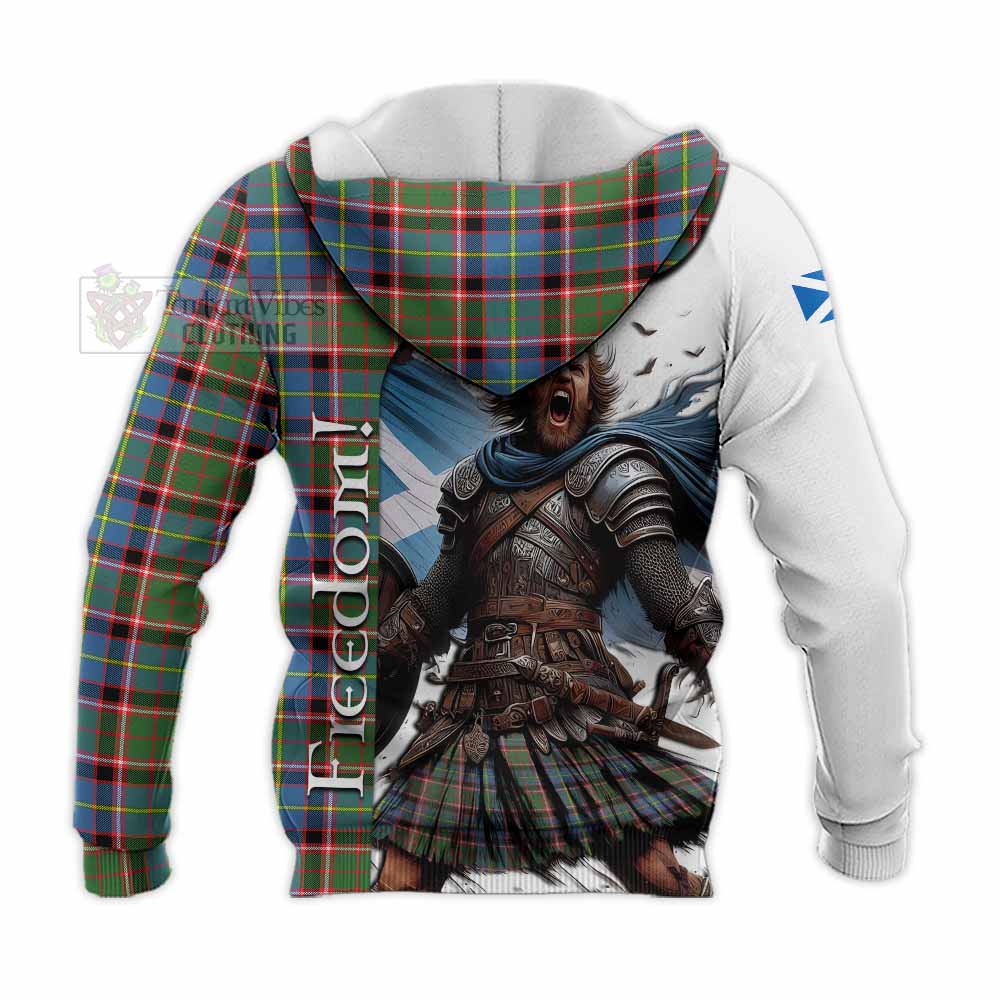 Tartan Vibes Clothing Norvel Crest Tartan Knitted Hoodie Inspired by the Freedom of Scottish Warrior