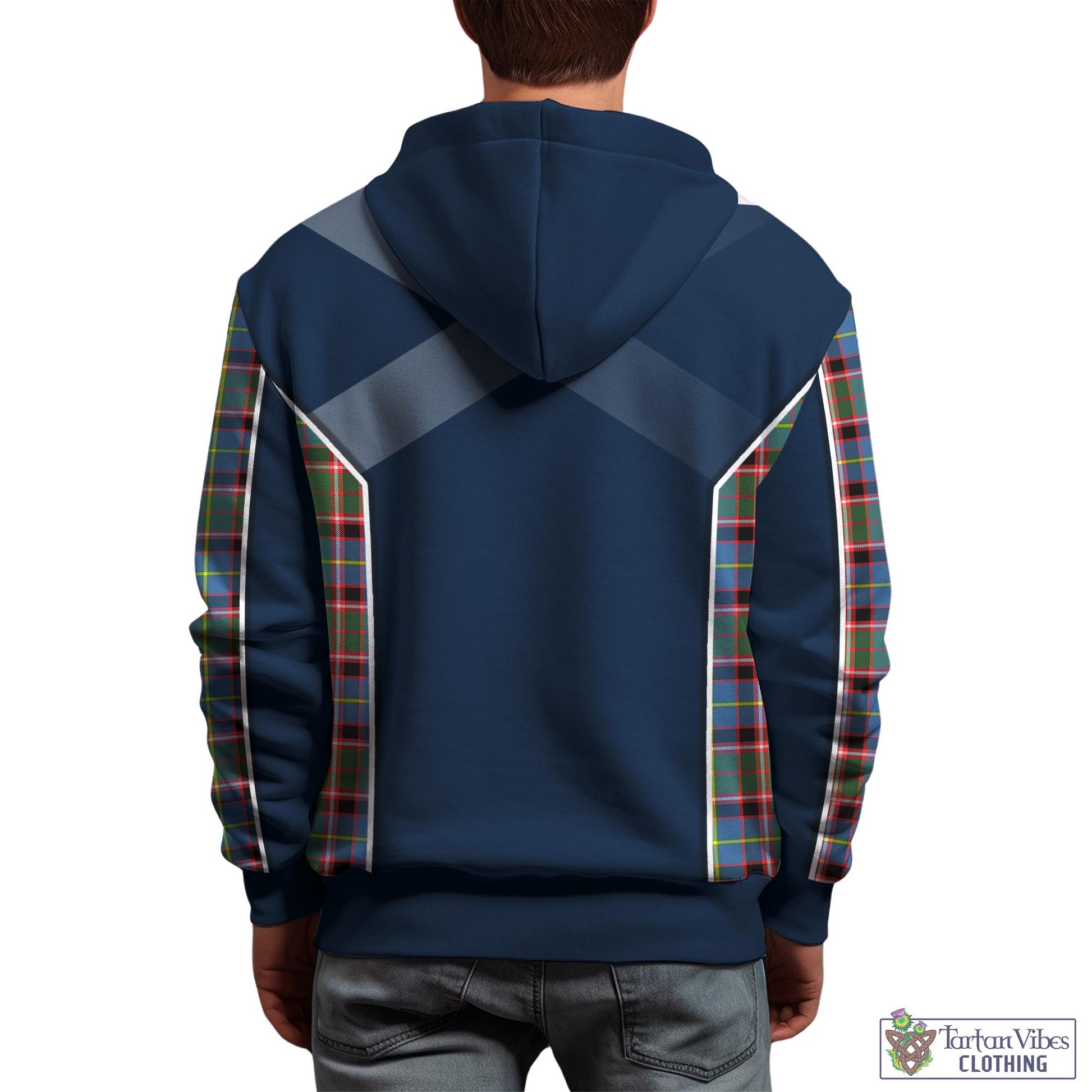 Tartan Vibes Clothing Norvel Tartan Hoodie with Family Crest and Scottish Thistle Vibes Sport Style