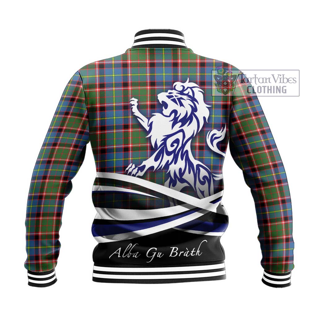 Tartan Vibes Clothing Norvel Tartan Baseball Jacket with Alba Gu Brath Regal Lion Emblem