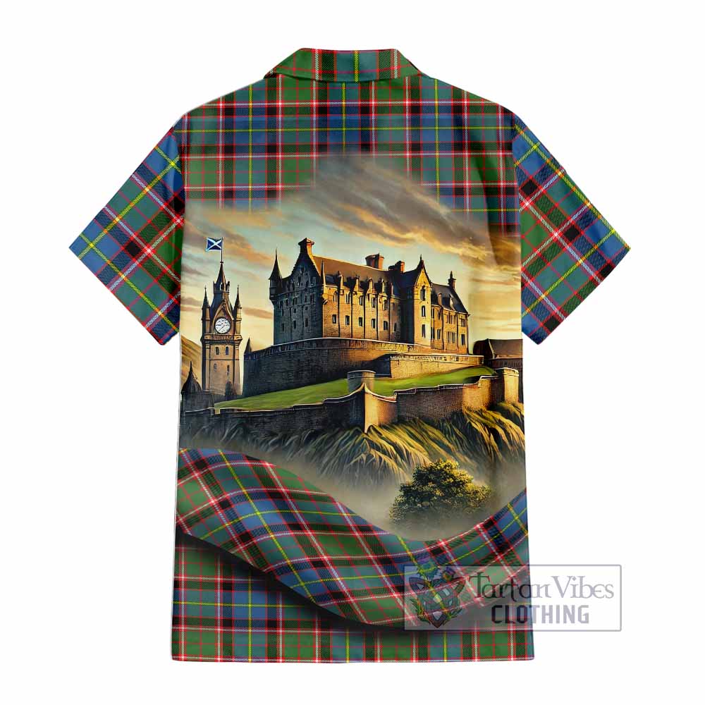 Norvel Tartan Family Crest Hawaiian Shirt with Scottish Ancient Castle Style - Tartan Vibes Clothing