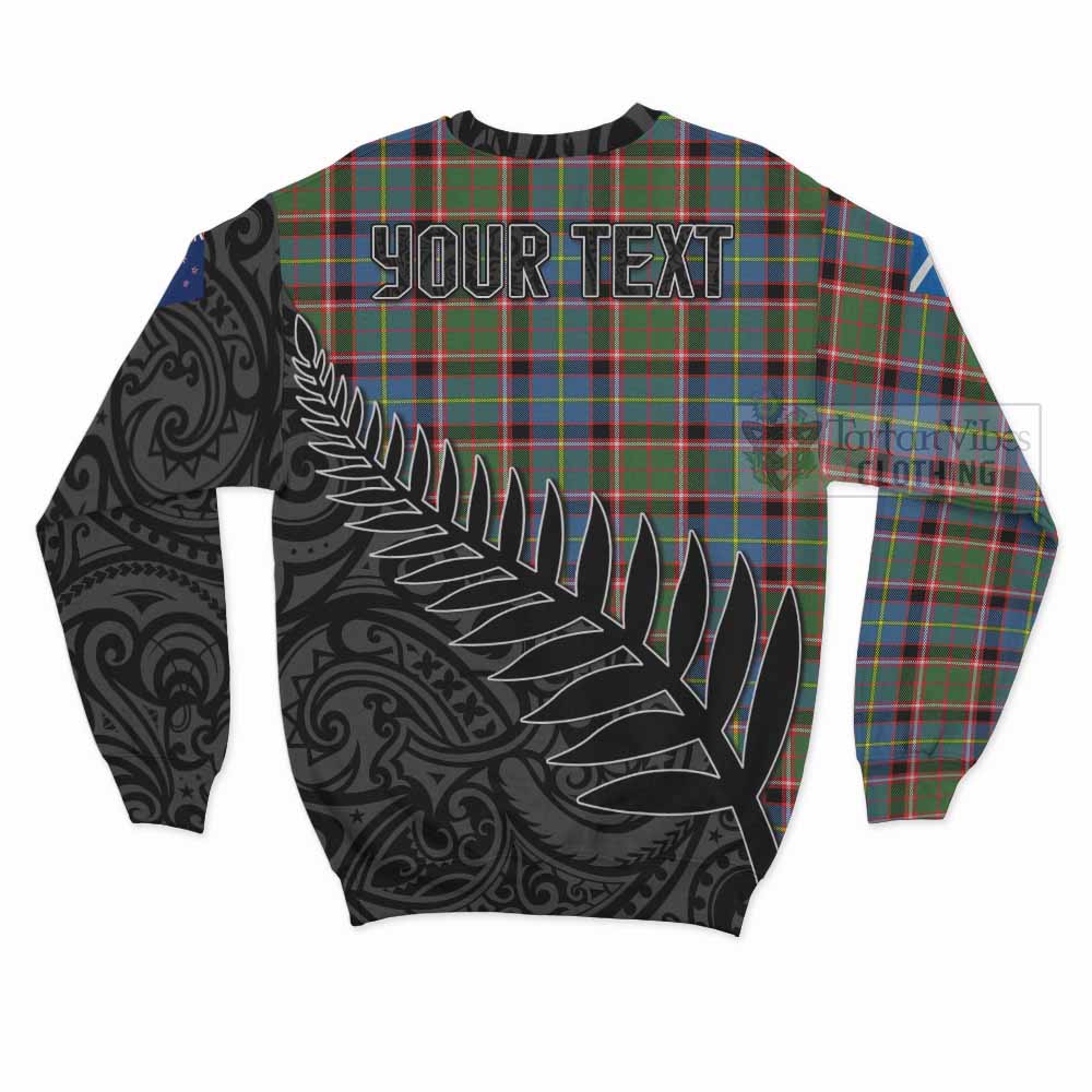 Tartan Vibes Clothing Norvel Crest Tartan Sweatshirt with New Zealand Silver Fern Half Style