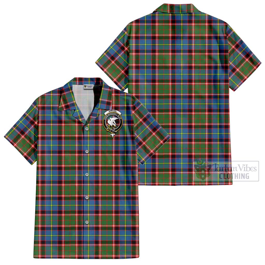 Tartan Vibes Clothing Norvel Tartan Cotton Hawaiian Shirt with Family Crest