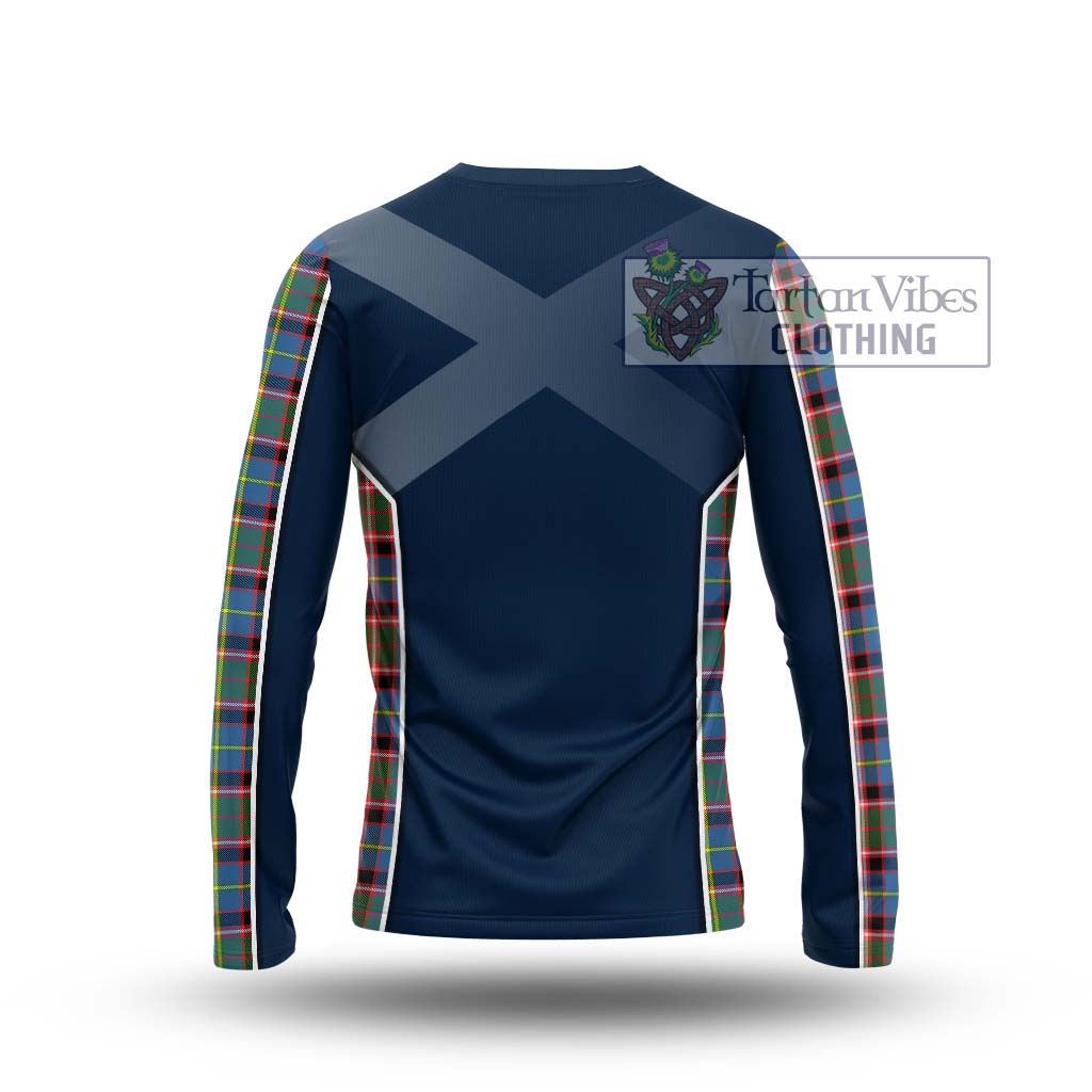 Tartan Vibes Clothing Norvel Tartan Long Sleeve T-Shirt with Family Crest and Lion Rampant Vibes Sport Style