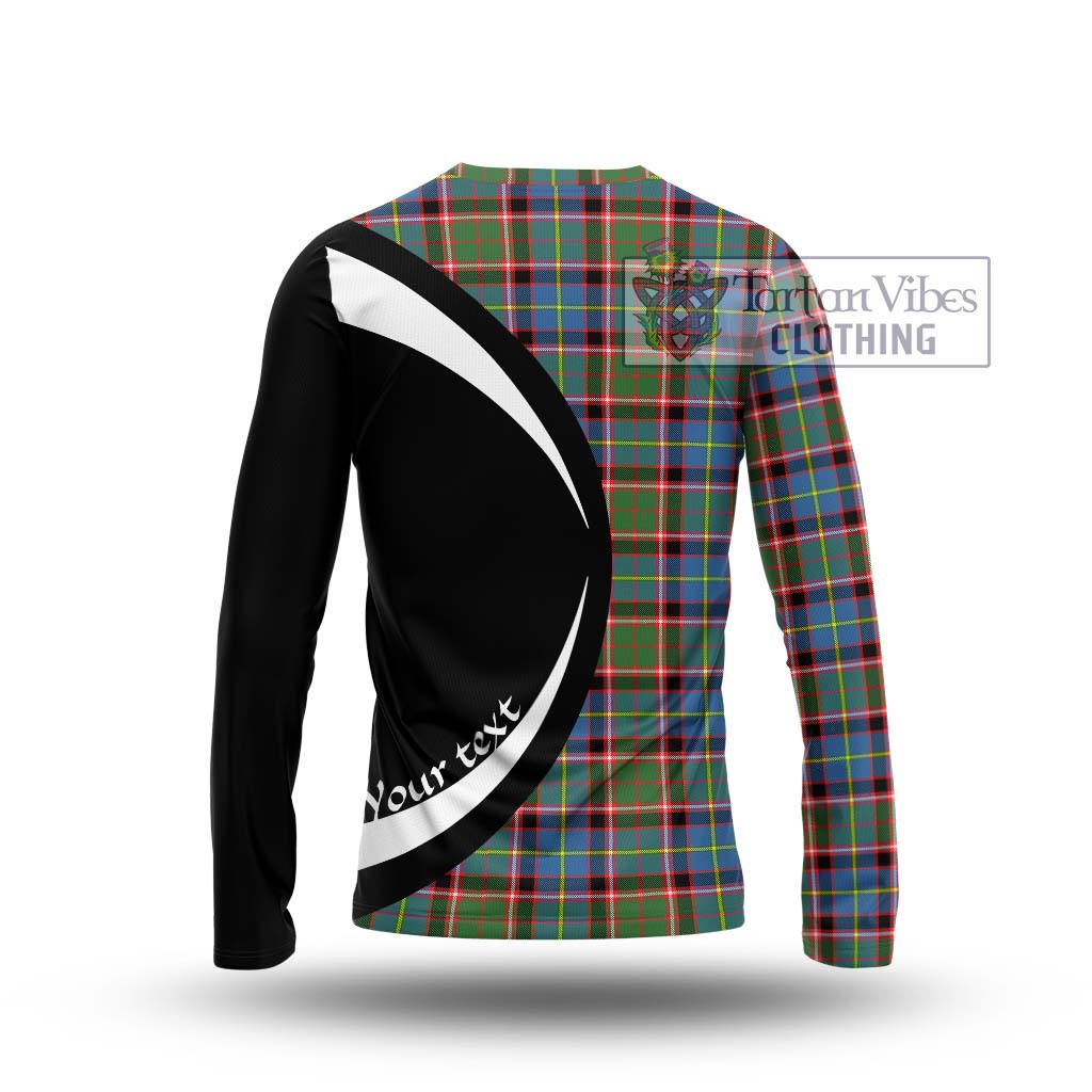 Tartan Vibes Clothing Norvel Tartan Long Sleeve T-Shirt with Family Crest Circle Style