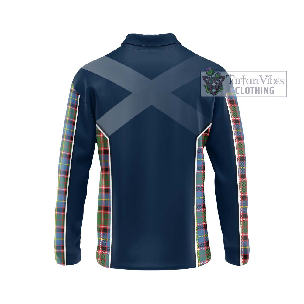 Tartan Vibes Clothing Norvel Tartan Long Sleeve Polo Shirt with Family Crest and Lion Rampant Vibes Sport Style