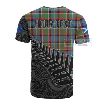 Norvel Crest Tartan Cotton T-shirt with New Zealand Silver Fern Half Style