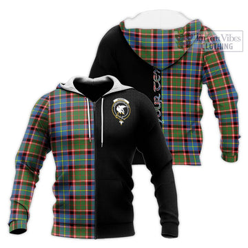 Norvel Tartan Knitted Hoodie with Family Crest and Half Of Me Style