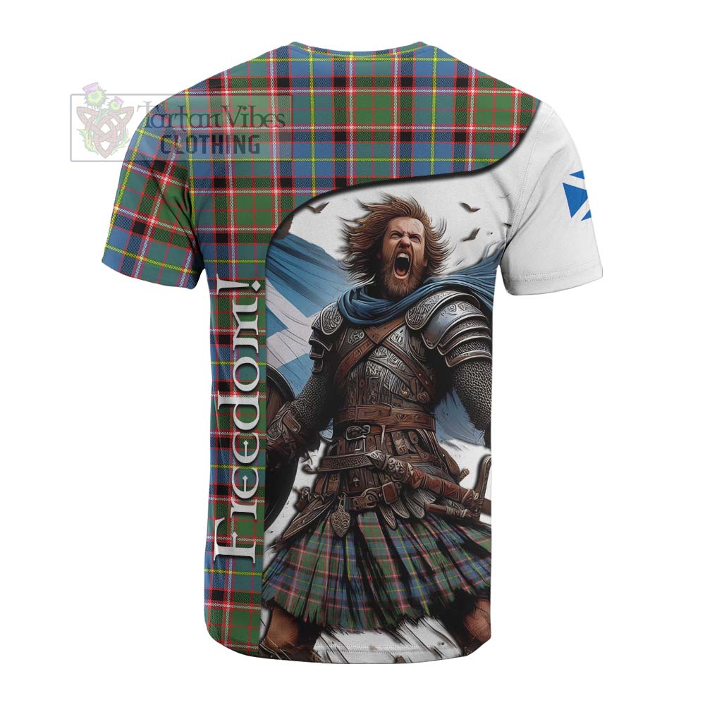 Tartan Vibes Clothing Norvel Crest Tartan Cotton T-shirt Inspired by the Freedom of Scottish Warrior