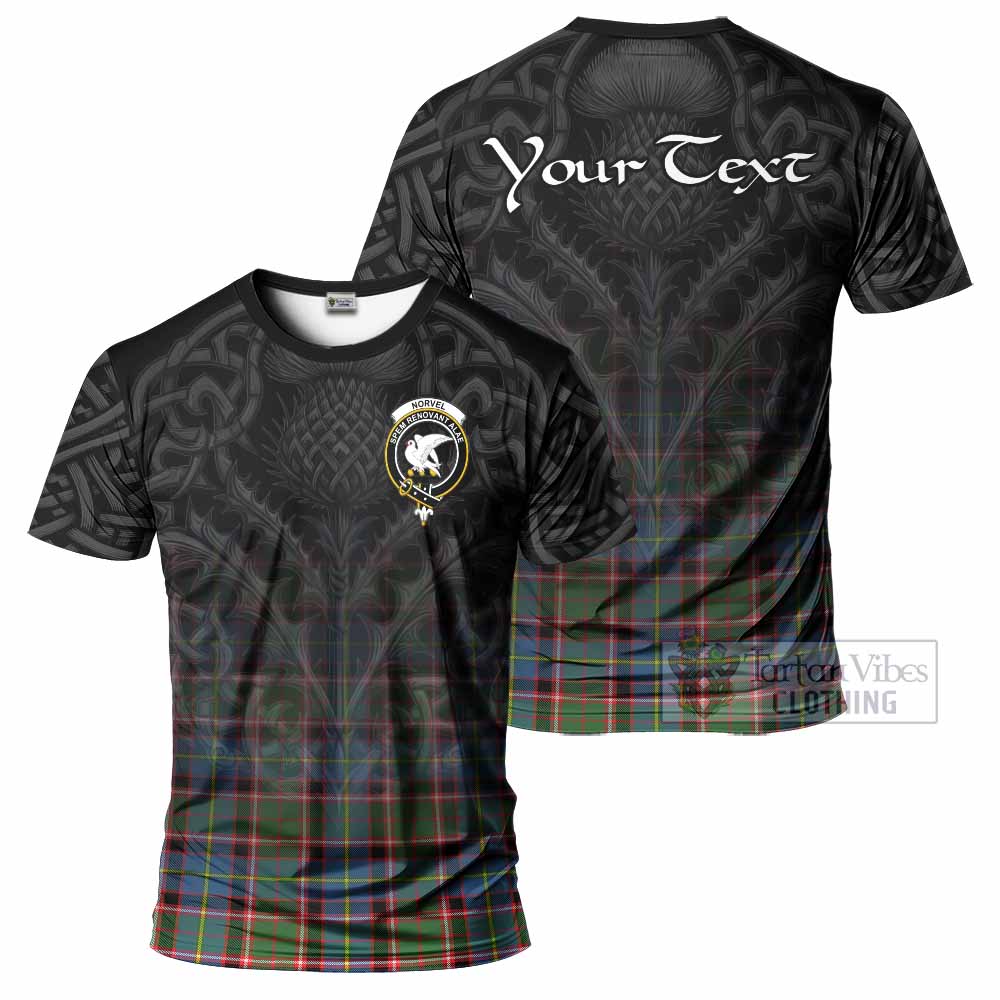 Tartan Vibes Clothing Norvel Tartan T-Shirt with Family Crest Celtic Thistle Vibes