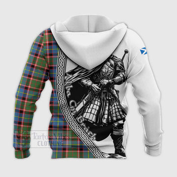 Norvel Tartan Clan Crest Knitted Hoodie with Highlander Warrior Celtic Style