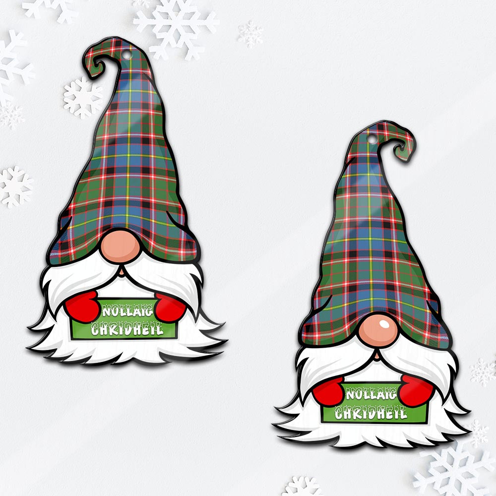 Norvel Gnome Christmas Ornament with His Tartan Christmas Hat Mica Ornament - Tartanvibesclothing