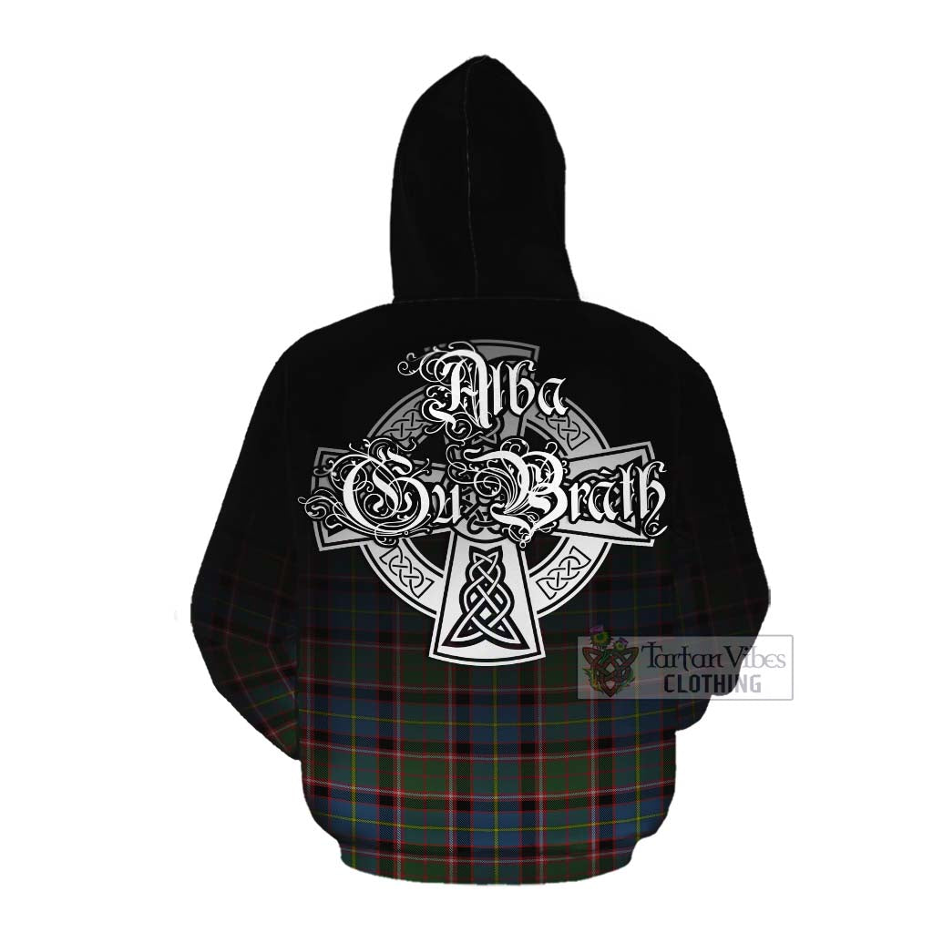 Tartan Vibes Clothing Norvel Tartan Cotton Hoodie Featuring Alba Gu Brath Family Crest Celtic Inspired