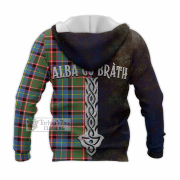 Norvel Tartan Family Crest Knitted Hoodie Alba Gu Brath Be Brave Lion Ancient Style - Tartan Vibes Clothing