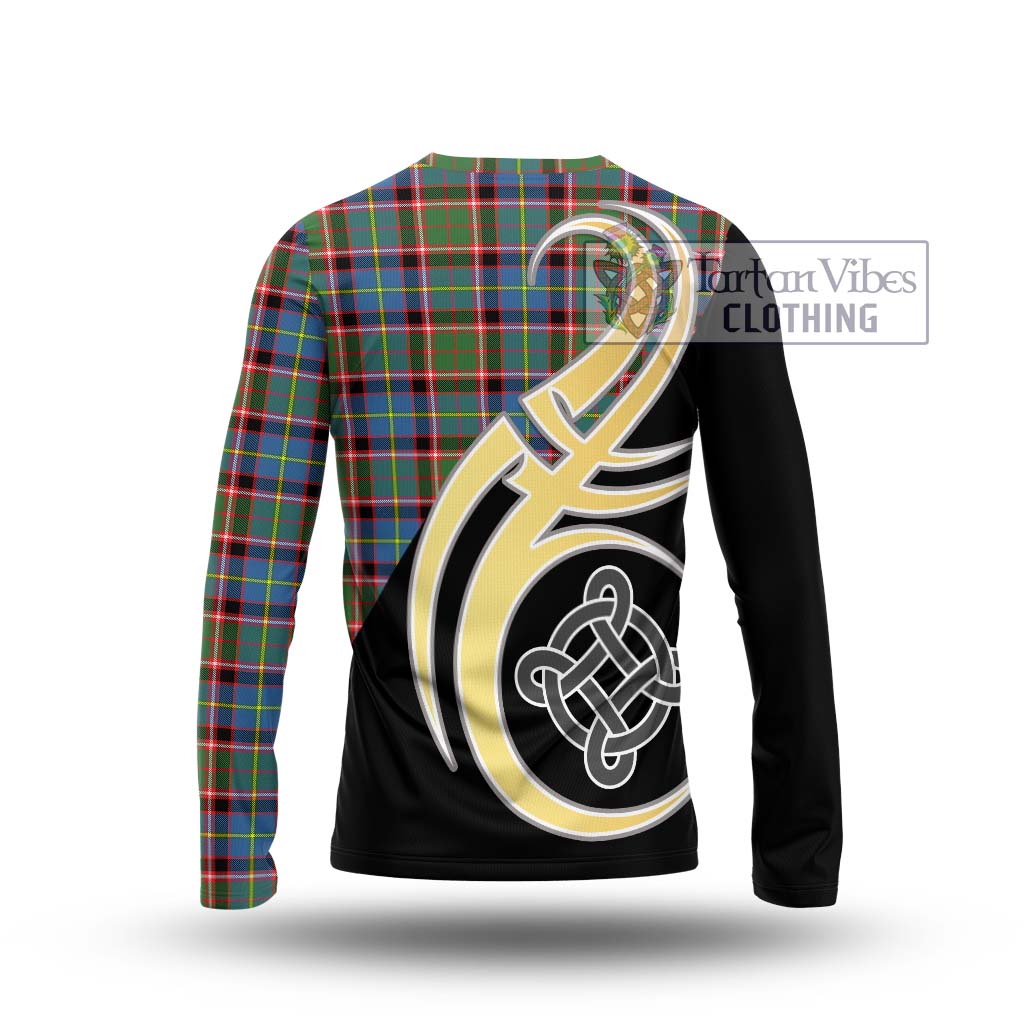 Tartan Vibes Clothing Norvel Tartan Long Sleeve T-Shirt with Family Crest and Celtic Symbol Style