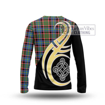 Norvel Tartan Long Sleeve T-Shirt with Family Crest and Celtic Symbol Style