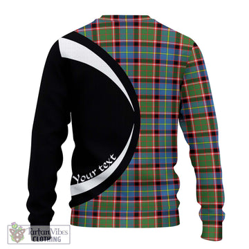 Norvel Tartan Knitted Sweater with Family Crest Circle Style