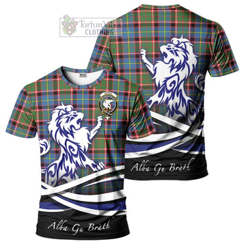 Norvel Tartan Cotton T-shirt with Alba Gu Brath Regal Lion Emblem