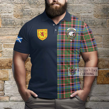 Norvel Tartan Polo Shirt with Scottish Lion Royal Arm Half Style