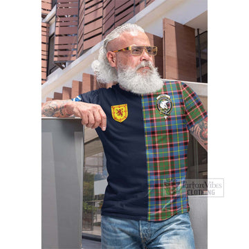 Norvel Tartan Cotton T-shirt with Scottish Lion Royal Arm Half Style