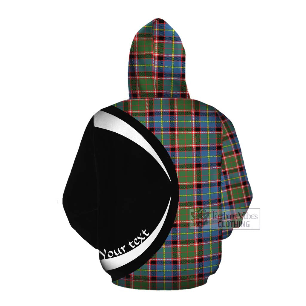 Tartan Vibes Clothing Norvel Tartan Cotton Hoodie with Family Crest Circle Style