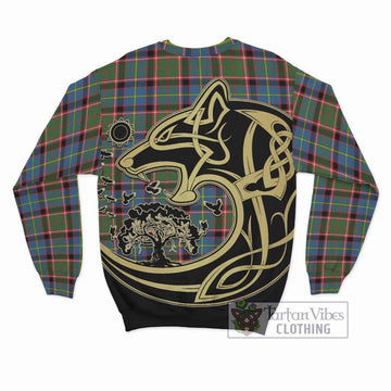 Norvel Tartan Sweatshirt with Family Crest Celtic Wolf Style