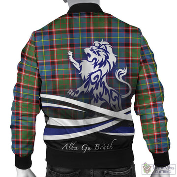 Norvel Tartan Bomber Jacket with Alba Gu Brath Regal Lion Emblem